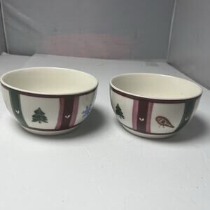 2 Pfaltzgraff Snow Bear Deep Soup/Cereal Bowls 5 1/2" x 3" Christmas Winter Fun